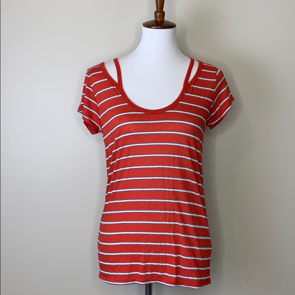 VELVET by G&S Striped Soft Crew-Neck T-Shirt S